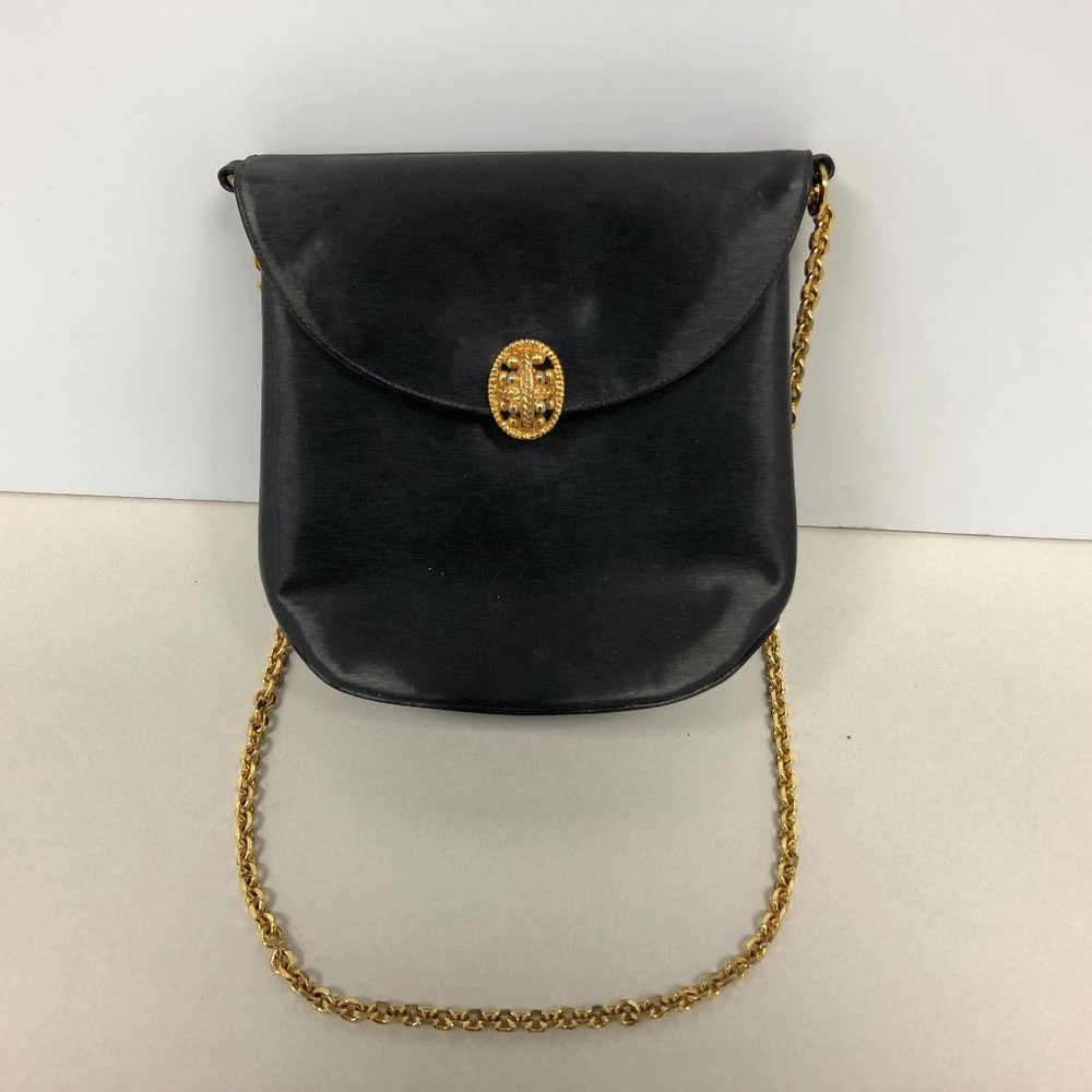Kolmer-Olin black crossbody bag w/ gold strap